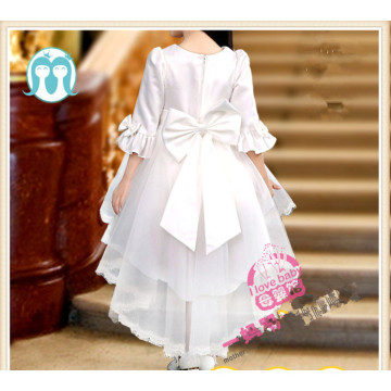 2016 dernière conception queue robe robe de soirée de mariage manches longues robe pour enfants filles usure